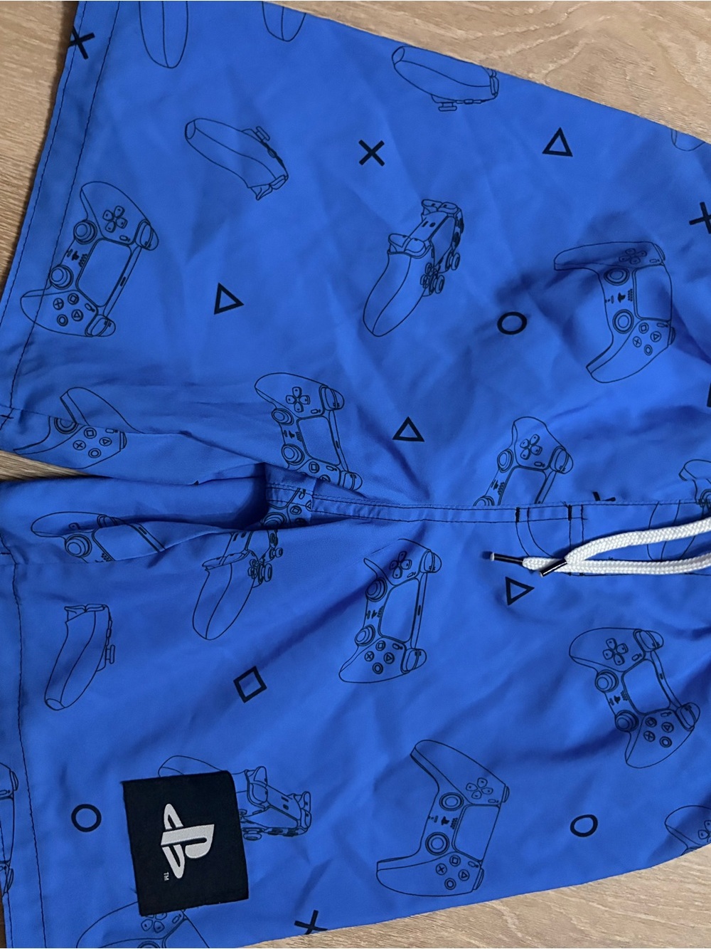 Sony Blue Boys' Swim Trunks with Game Controller Print